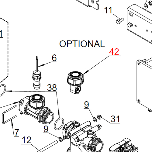 Aksijalni merač protoka (5-50Lt) PR10ECFM-5EC+2F.R.