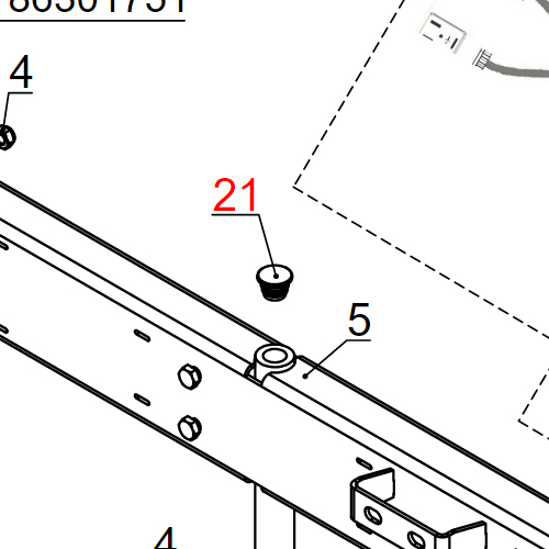 Čep fi 22-0,8-3 PVC PR10ECF-5EC+2F.R.