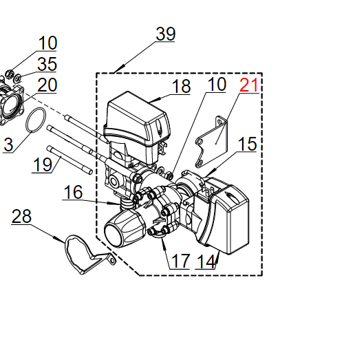 Držač ventila PR10ECFM-5EC+2F.R.