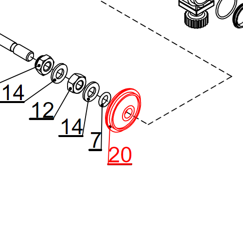 Metalni poklopac osovine fi 39 PR3ECF