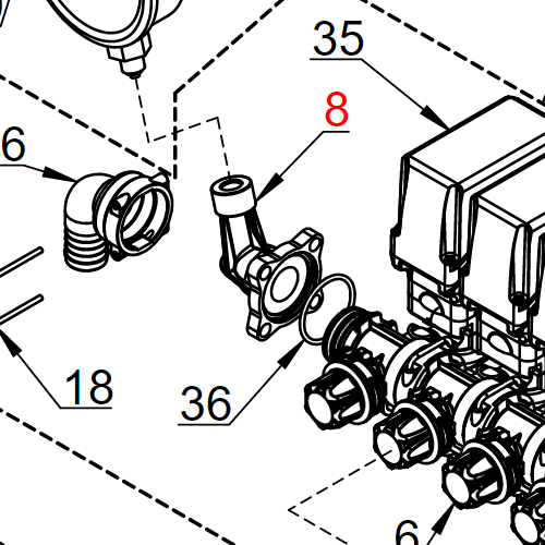 Nosač manometra PR10ECF-5EC+2F.R.