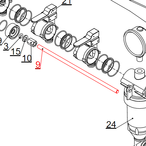 Osovina vezna M8x259 PR3ECF