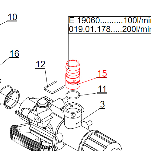 Priključak povratnog voda 100l/min. PR3CF