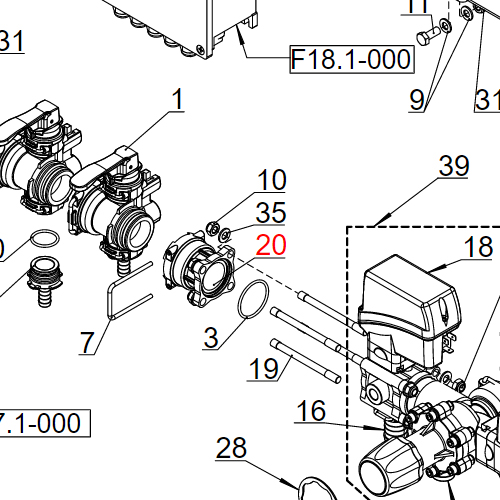 Prirubnica T5-F PR10ECFM-5EC+2F.R.