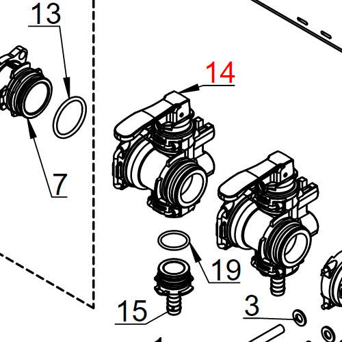 Ventil mešača T5M/T5F PR10ECF-5EC+2F.R.