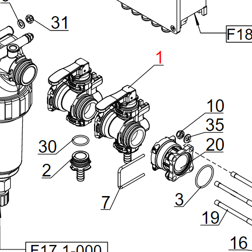 Ventil mešača T5M/T5F PR10ECFM-5EC+2F.R.