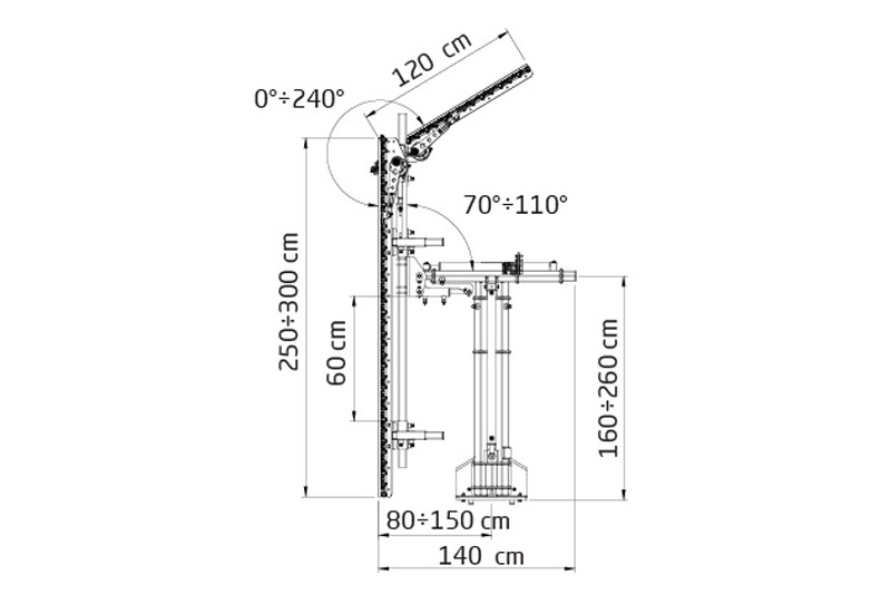 Orizzonti FRUIT - trimer za mašinsku rezidbu voćnjaka 4+1