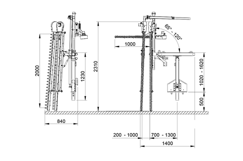 Orizzonti CFU 500 - trimer za mašinsko orezivanje vinograda 4+1