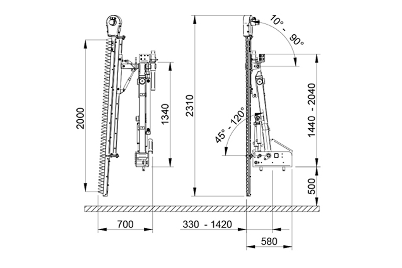 Orizzonti CM 200 - trimer za mašinsko orezivanje vinograda 3+1  Joystick