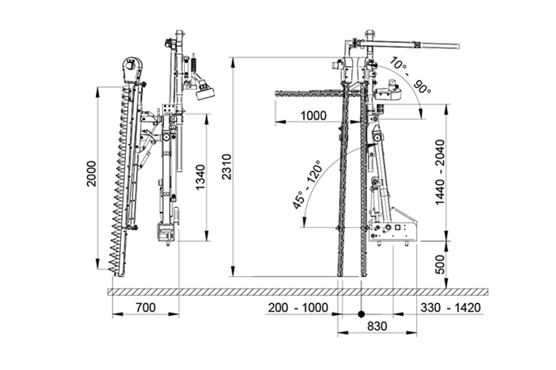Orizzonti CMU 500 - trimer za mašinsko orezivanje vinograda 4+1 Joystick