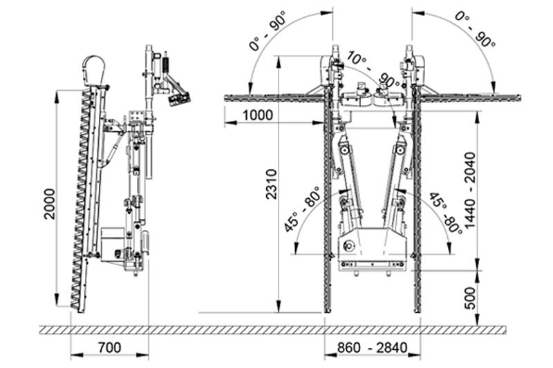 Orizzonti CMT2 600 - trimer za mašinsko orezivanje vinograda 8+1 Joystick